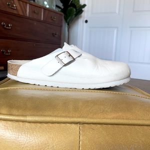 Birkenstock Boston Leather Clogs, White, Size EU 39 (US Women’s 8)